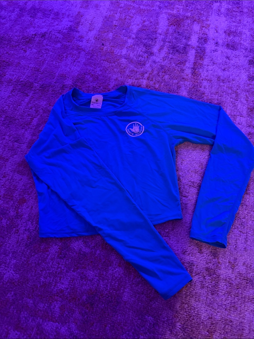 Body Glove Blue Long Sleeve Crop Top